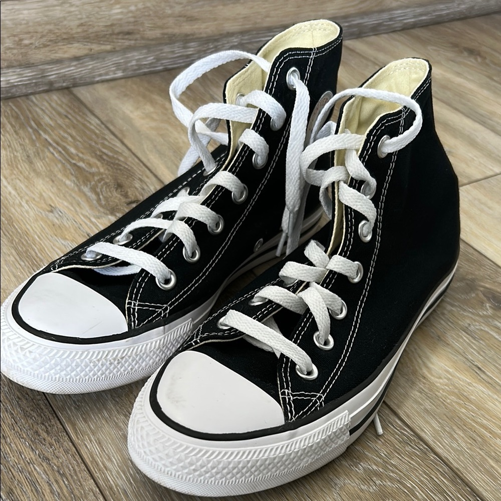Converse Black High-Tops with White Accents